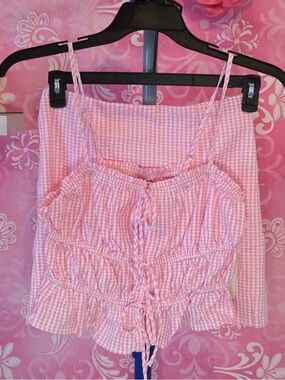 No Boundaries Pink Gingham Set